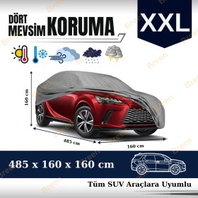 Resim Breen SUVlarla Uyumlu Gri - XXL Araba Branda, Oto Örtüsü (Araç Uzunluğu 4.70m-4.85m Arası) 