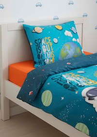 Resim Little Astronot %100 Pamuklu Tek Kişilik Çocuk Nevresim Takımı 