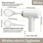 Resim Challenger Beyaz Kablosuz Elektrikli El Blenderi Paslanmaz Celik Yumurta Cirpici 1050 Devir Usb 800 Mah 008 