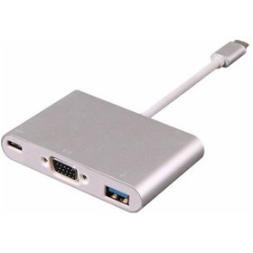 Resim Type-C To 3 In 1 Vga Usb 3.0 Type-C MacBook Uyumlu Projeksiyon Kablo 