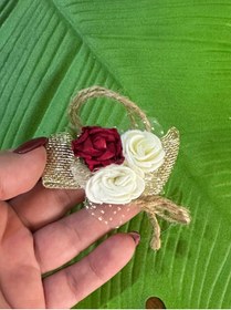 Resim Gönülden Tasarım 7X4 CM 3 LÜLLÜ TASARIM KABARTMA BROŞ YAKA İĞNESİ TÜRBAN GİYİM AKSESUARI 
