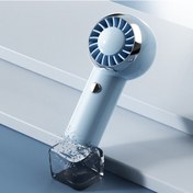 Resim Usb Şarj Edilebilir Taşınabilir El Tipi Vantilatör, Elektrikli Vantilatör Gök Mavisi, 