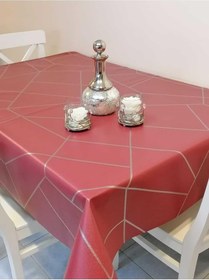 Resim Başak Ev Tekstili(168) Elyaflı Pvc Muşamba - Desenli Silinebilir Masa Örtüsü BORDO-140 x 160 