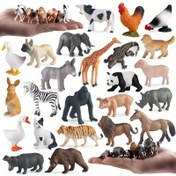 Resim Sevimli Minyatür Çiftlik Vahşi Hayvan Oyuncakları Seti - Aslan, Kaplan, Koyun, Köpekbalığı, Köpek ve Deniz Modelleri - Mükemmel Eğitici Çocuk Oyuncak Hediyesi Cadılar Bayramı Noel Hediyesi 
