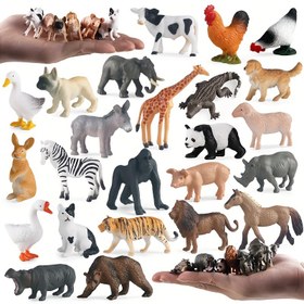 Resim Sevimli Minyatür Çiftlik Vahşi Hayvan Oyuncakları Seti - Aslan, Kaplan, Koyun, Köpekbalığı, Köpek ve Deniz Modelleri - Mükemmel Eğitici Çocuk Oyuncak Hediyesi Cadılar Bayramı Noel Hediyesi 