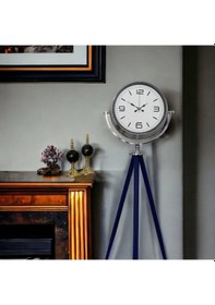 Resim Krom Metal Ofis Salon Otel Ayaklı Seyyar Saat B31 Krom 