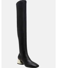 Resim Katy Perry The Clarra Kadın Siyah Diz Üstü Streç Topuklu Tasarım Çizme Siyah 