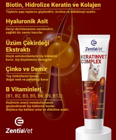 Resim zentiavet Keratınvet 100 gr Kedi Maltı Tüy Dökülmesini Etkili Şekilde Azaltan, Tüy ve Cilt Sağlığı Macun 
