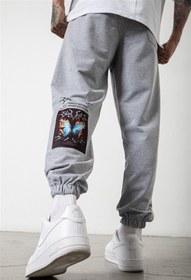 Resim Keywest Gri Unisex 'butterfly' Baskılı Jogger Eşofman Altı 