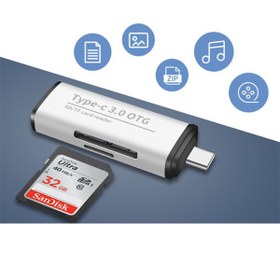 Resim Genel Markalar ADS-103 USB TYPE C 3.0 Hızlı Card Reader SD-TF Hafıza Kart Okuyucu 