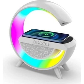 Resim Kablosuz Şarj Standlı Rgb Hoparlör Çok Renkli 