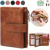 Resim OBCREATOR Kadın Cüzdanı - Çoklu Kart Yuvaları, Kimlik Tutucu ve Güvenli Çıtçıt Kapatma ile Vintage Kahverengi Üç Katlı Tasarım, Nakit, Kredi Kartları ve Temel Eşyalar için Kompakt & Taşınabilir Seyahat Aksesuarı | Minimalist El Çantası, Kartlık Cüzdan 