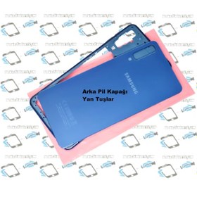 Resim Samsung Galaxy A7 A750 (2018) kasa Arka Pil Batarya Kapağı MAVİ 
