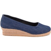 Resim Star Tombis Gerçek Elişi Özel Imalat Elişi Günlük Rahat 3cm Anne Ayakkabısı Dolgu Topuklu Handmade Kot Mavi 