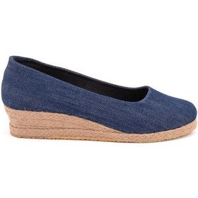 Resim Star Tombis Gerçek Elişi Özel Imalat Elişi Günlük Rahat 3cm Anne Ayakkabısı Dolgu Topuklu Handmade Kot Mavi 