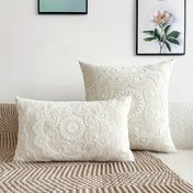 Resim 1 adet Şık Çiçek Nakışlı Yuvarlak Yastık Kılıfı, Geleneksel Tarz, Fermuarlı Makine Yıkanabilir - Çeşitli Oda Dekorları İçin Mükemmel (Yastık İçi Dahil Değildir), Dekoratif Yastıklar 