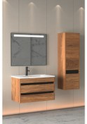 Resim Levante 85 Cm Beyaz Lavabolu Banyo Dolabi (Boy Dolap Dahil) Çok Renkli 