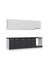 Resim Minar 275 Cm Mutfak Dolabı Beyaz Antrasit 275-A5 Beyaz 