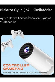 Resim QEM X30 Max Taşınabilir Oyunlu 4K Google TV Ev Sinema Projeksiyonu Android 11 Wifi Projektör Ve GamePad 
