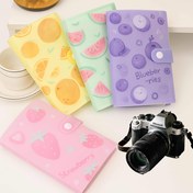 Resim Öğrenciler, Düğünler ve Polaroid Tutkunları için Canlı PET Plastik Tasarımlı 120 Sayfalık Sevimli Meyve Temalı Mini Fotoğraf Albümü & Kartlık 