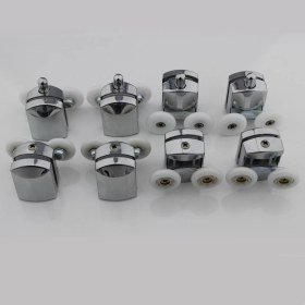 Resim Seta Kırılmaz Duşakabin Tekeri Krom 4 Üst 4 Alt Çift Teker Duşakabin Rulmanı 22mm 