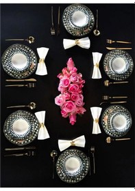 Resim Miss Betty Bird 24 Parça 6 Kişilik Porselen Yemek Takımı Renkli 