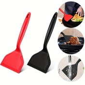 Resim Yemek Pişirme için Silikon Spatula: Isıya Dayanıklı, Yapışmaz ve Pankek, Burger ve Daha Fazlasını Çevirmek İçin Mükemmel 