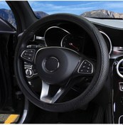 Resim Teltree Kumaş Deri Kaydırmaz 37-38 Cm Orta Boy Direksiyon Kılıfı, Nem Ve Aşınmaya Dayanıklı, Kolay Kurulum, Siyah, Dört Mevsim Uygun Göl Mavisi 