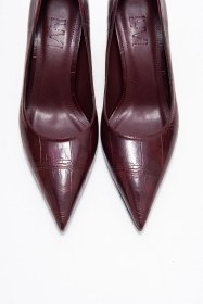 Resim Luvishoes Luvi Shoes Marcus Bordo Baskı Kadın Topuklu Ayakkabı Bordo 