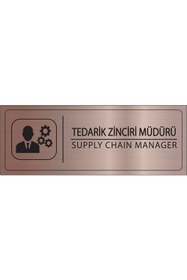 Resim Mayeka Tedarik Zinciri Müdürü İsimlik Bronz Metal Kapı İsimliği Levhası Yönlendirme Tabelası 