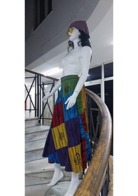 Resim Hint Etnik Kadın Patchwork Desenli Anvelop Etek 95 Cm Karışık Renkli Çok Renkli 