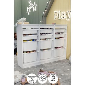Resim Bofigo Lara 12 Sepetli Oyuncak Dolabı Beyaz 