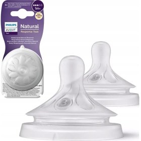Resim Renklime Philips Avent Natural Response 2'li Biberon Emziği, 3 Numara, 1 Ay+ 