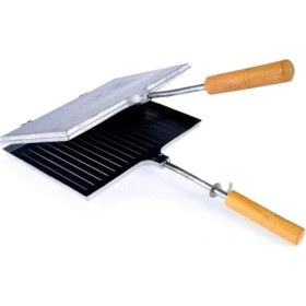 Resim Favori Mutfak Metal Ocak Üstü Teflon El Tost Makinesi Ocak Üstü Tost Makinası 