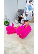 Resim Kadın Panduf Tavşan Figürlü Peluş Ev Botu Desenli Düz Taban Rahat Hafif 359 Fuşya 