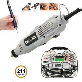 Resim Çantalı 211 Parça Hobi Taşlama Seti, 6 Kademeli, Çok Amaçlı ve Kullanışlı 