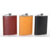 Resim Ynt İthalat Paslanmaz Çelik Tekli 9 Oz Derili Matara ALK2662 