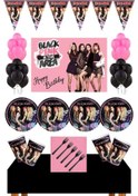 Resim Black Pink 16 Kişilik 50X70 Cm Afişli Doğum Günü Seti Black Pink 