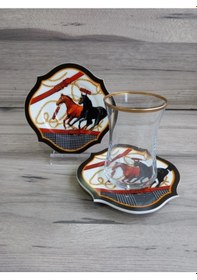 Resim Fermato 12 Parça 6 Kişilik Çay Seti Takımı Hipodrom Serisi Renkli 