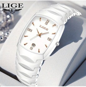 Resim Fochsia Siyah Seramik Kordonlu Lıge Kare Kadın Erkek Kol Saati - Takvim Fonksiyonlu Zarif Tasarım Diğer 