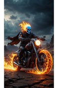 Resim aydın garage Ghost-Rider Kapı Direk Kaplama Folyosu BASKILI STİCKER Sağ-Sol 2 Adet 22*50 CM 