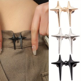 Resim 1/2/3 çift çapraz yıldız pantolon bel sıkılaştırıcı, çıkarılabilir düğme pimleri, kemer aksesuarları, dikişsiz bel daraltıcı 