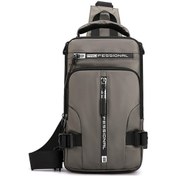 Resim Yifomall Erkek Usb Şarjlı Sırt Çantası, Su Geçirmez Nilon, Çoklu Cepli, Moda Spor Çapraz Çanta, Kahverengi Haki 