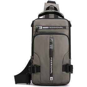 Resim Yifomall Erkek Usb Şarjlı Sırt Çantası, Su Geçirmez Nilon, Çoklu Cepli, Moda Spor Çapraz Çanta, Kahverengi Haki 