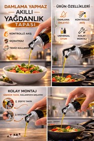 Resim EcoVibe 2 Adet Damlatmaz Kapaklı Şişe Tıpası Sızdırmaz Yağdanlık Ucu Kapağı Tıpası Yağ Şişesi Başlığı 