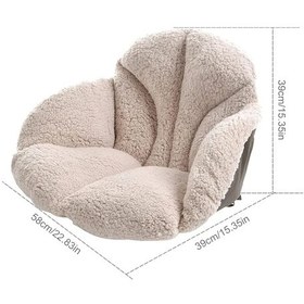 Resim Elmpaly Kahve Ofis Araç Koltuk Minderi İçin Yünlü Sırt Ve Oturma Pedi Kahverengi 