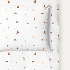 Resim Forest Amigos %100 Organik Pamuk Bebek Lastikli Çarşaf Seti 70 x 140 cm 