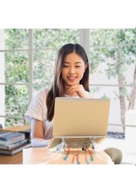 Resim Büro Ev Ofis Bilgisayarı İçin Ayarlı Katlanır Taşınır Notebook Yükseltici Destek Tabanı 