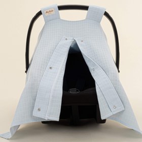 Resim Puset Örtüsü - Tek Taraflı - Bebe Mavisi Müslin 