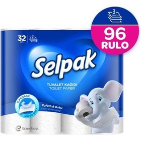 Resim Tuvalet Kağıdı 32x3 Set 96 Rulo Tuvalet Kağıdı 